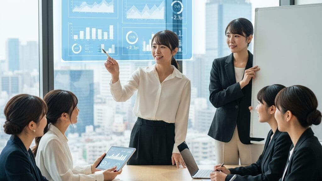 ミーティングする女性
